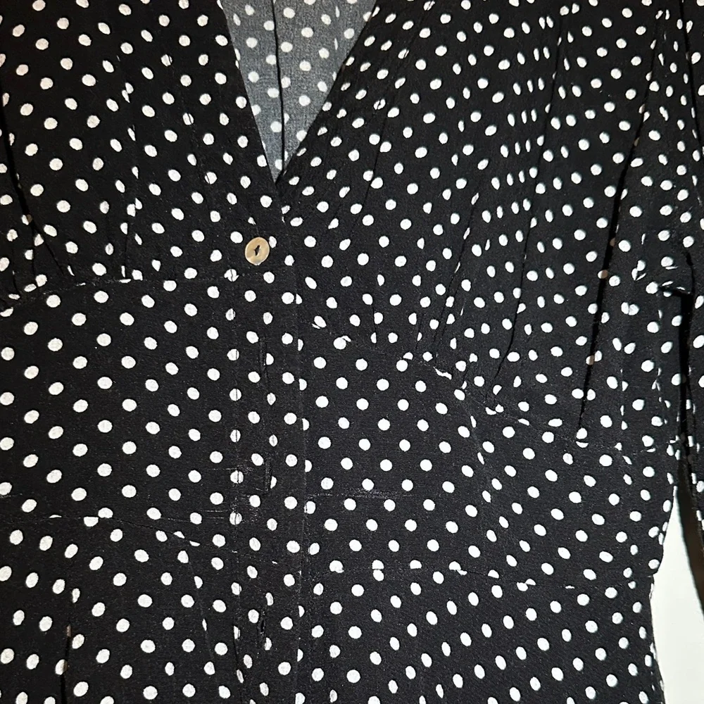 Free People Black and White Polka Dot Blouse - Picture 4 of 4